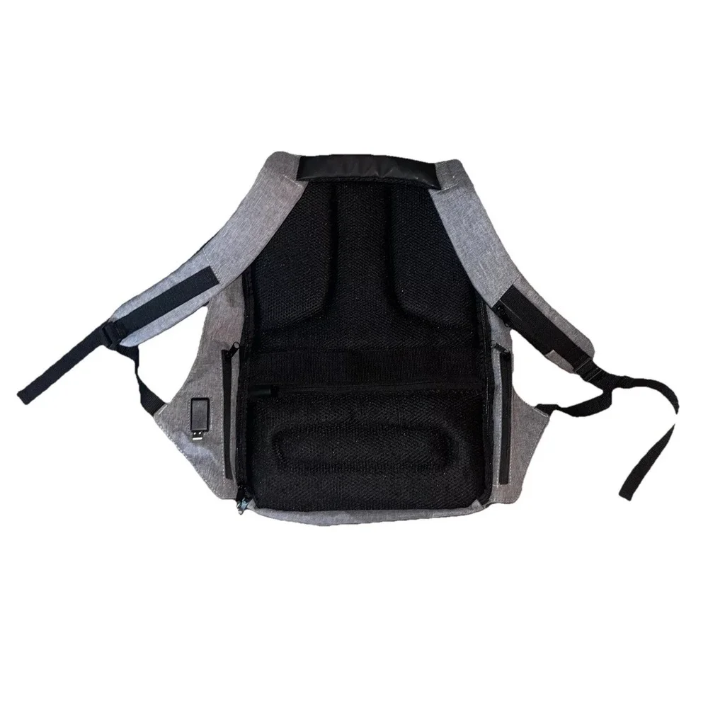 Microsoft Teams Computer Top Load Mega Backpack Book Bag Gray Large Open Charger